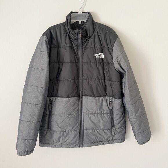 The North Face Boys Size XXL Black Gray Reversible Puffer Mix N Match Jacket